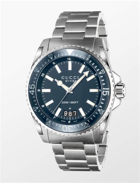 gucci dive blue dial stainless steel men& 39|Gucci dive watch sale.